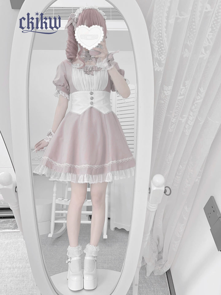 Maid Style Jirai Kei Dress Outfit, Macthing Accessories 43681:782692
