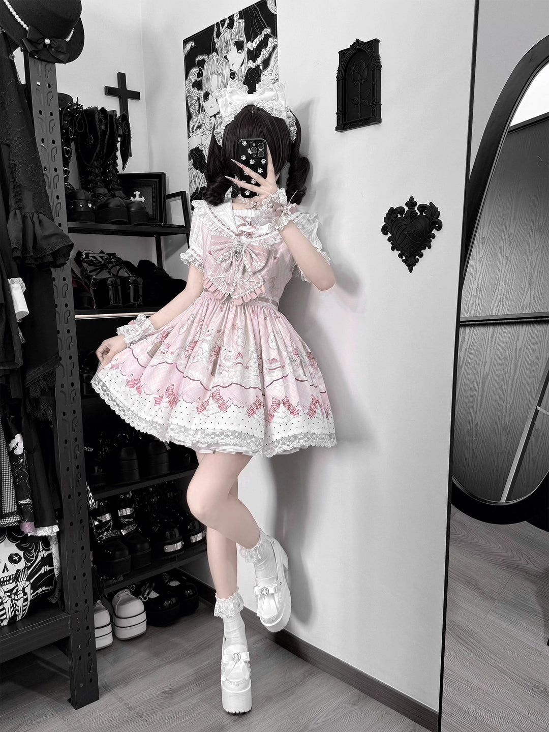 Ryousangata Dress Set, Bunny and Strawberry Dessert Prints 44783:836676