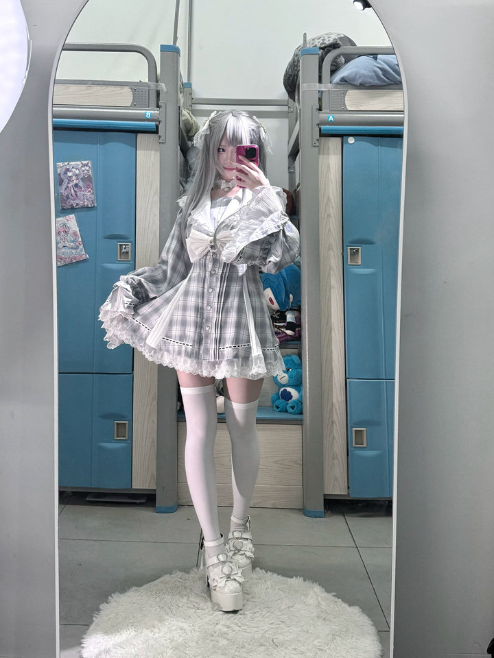 Jirai Kei Hime Sleeves Dress, Pocketed Shorts 44215:818977