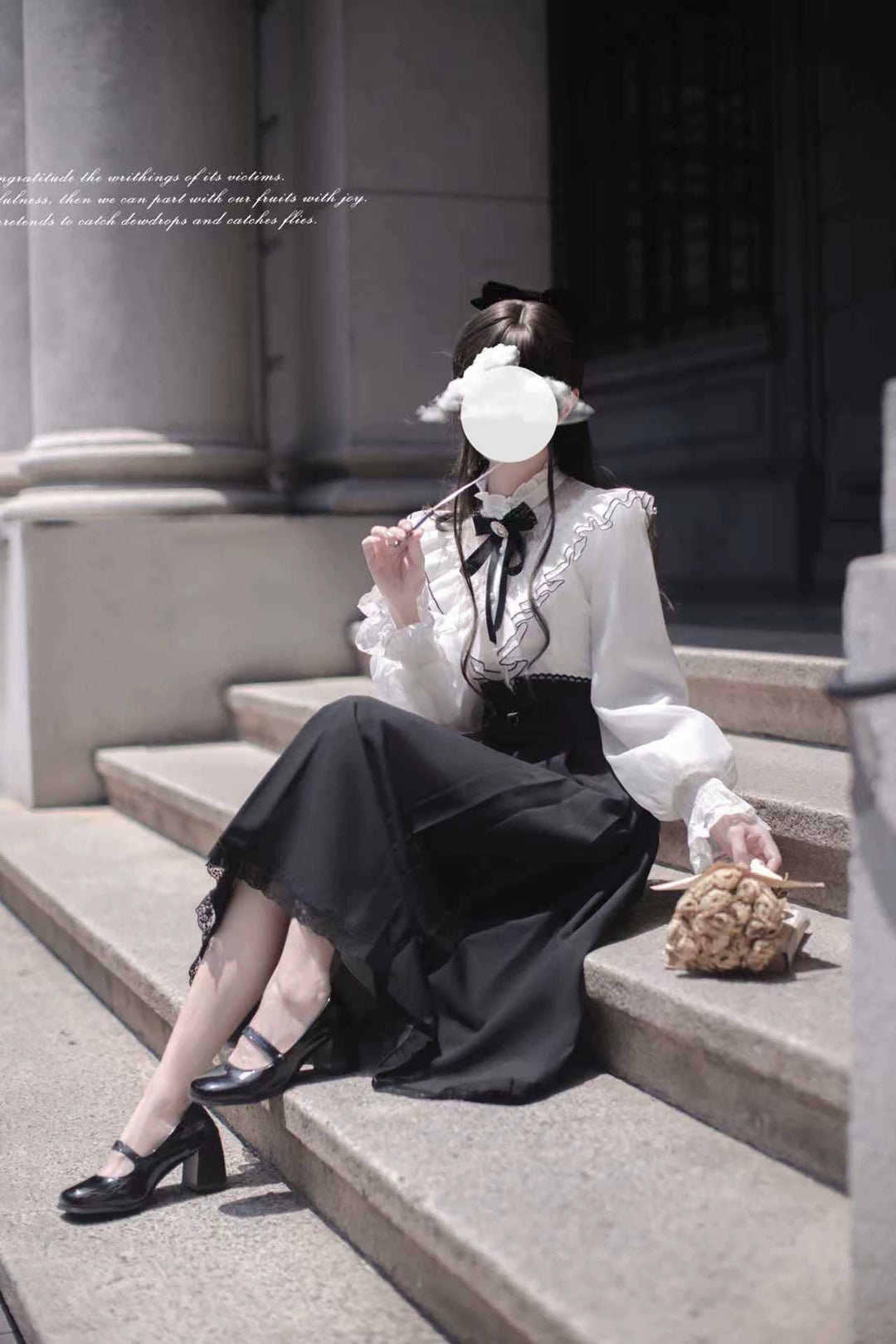 Mid-Calf Length Seiso Kei Fake Two Piece Dress 43882:789484