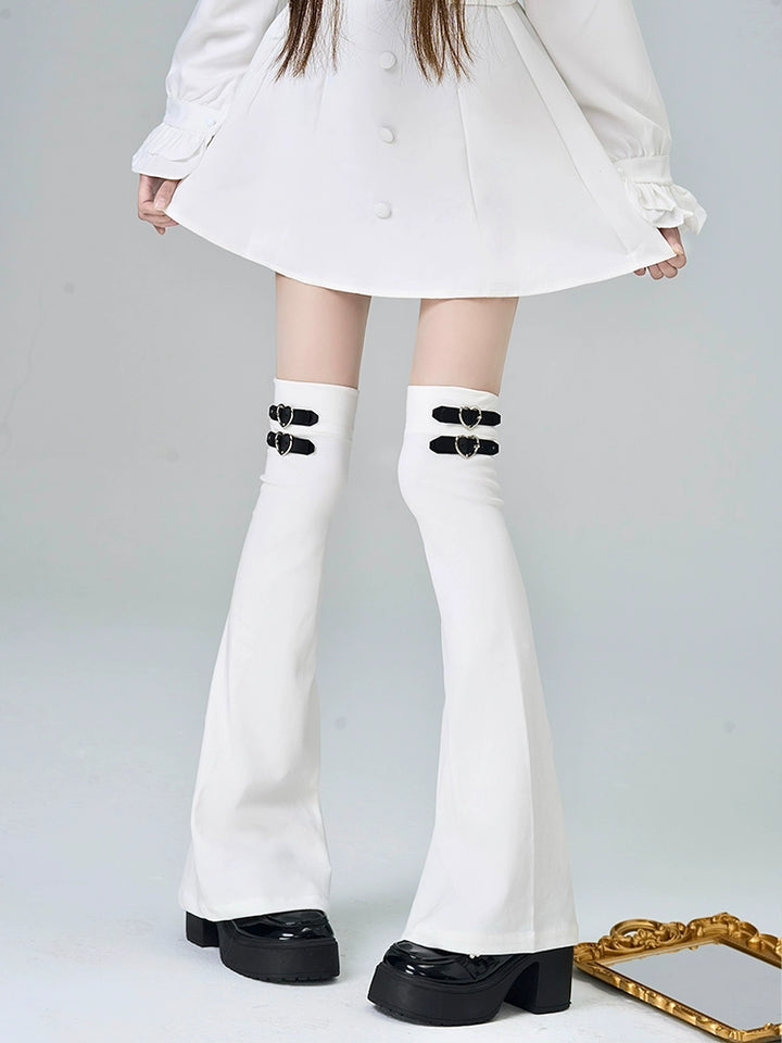 Plus Size Y2K Leg Warmers, Buckle Accent (M) 42252:733575
