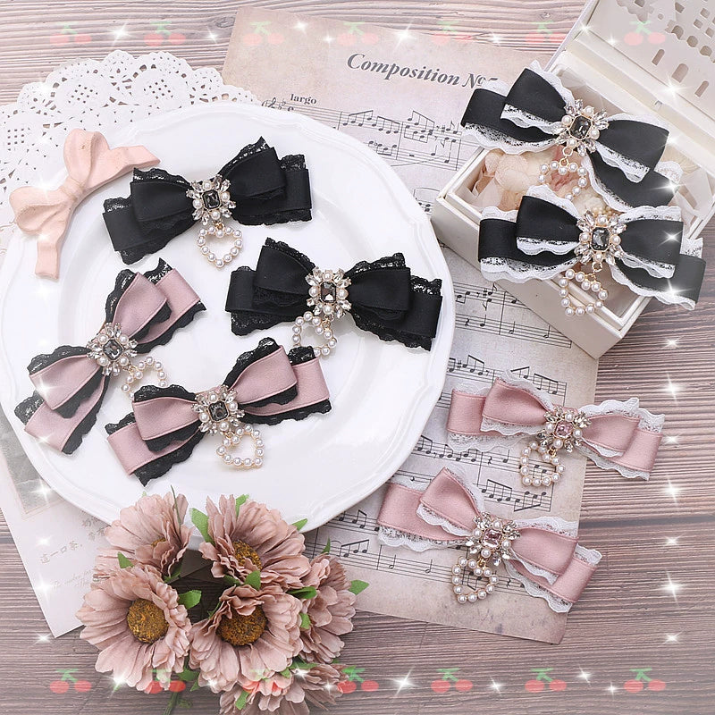 Jirai Kei Hair Clips Sweet Lace Barrettes Hair Accessory 38106:583006