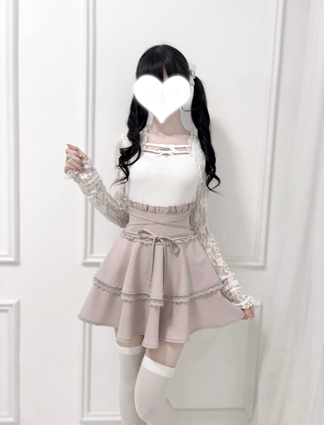 Solid Ryousangata Skirt, Built-in Safety Shorts 43656:782368