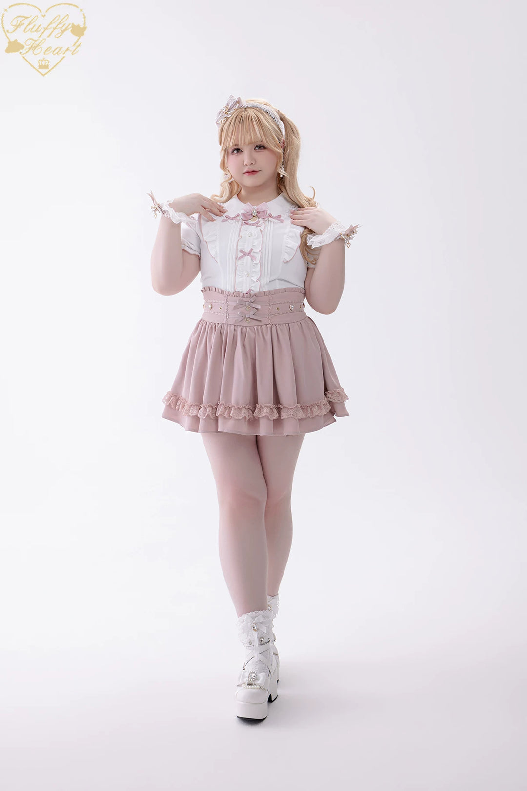 Jirai Kei High Waist Skirt, Built-in Safety Shorts 45720:860298