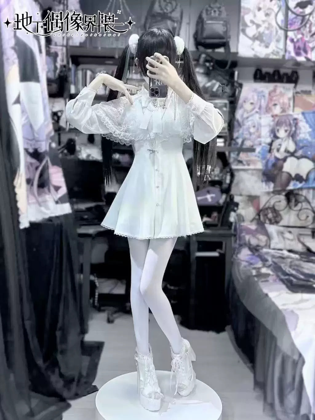 Lace Cape-Inspired Ryousangata Dress 43863:787917