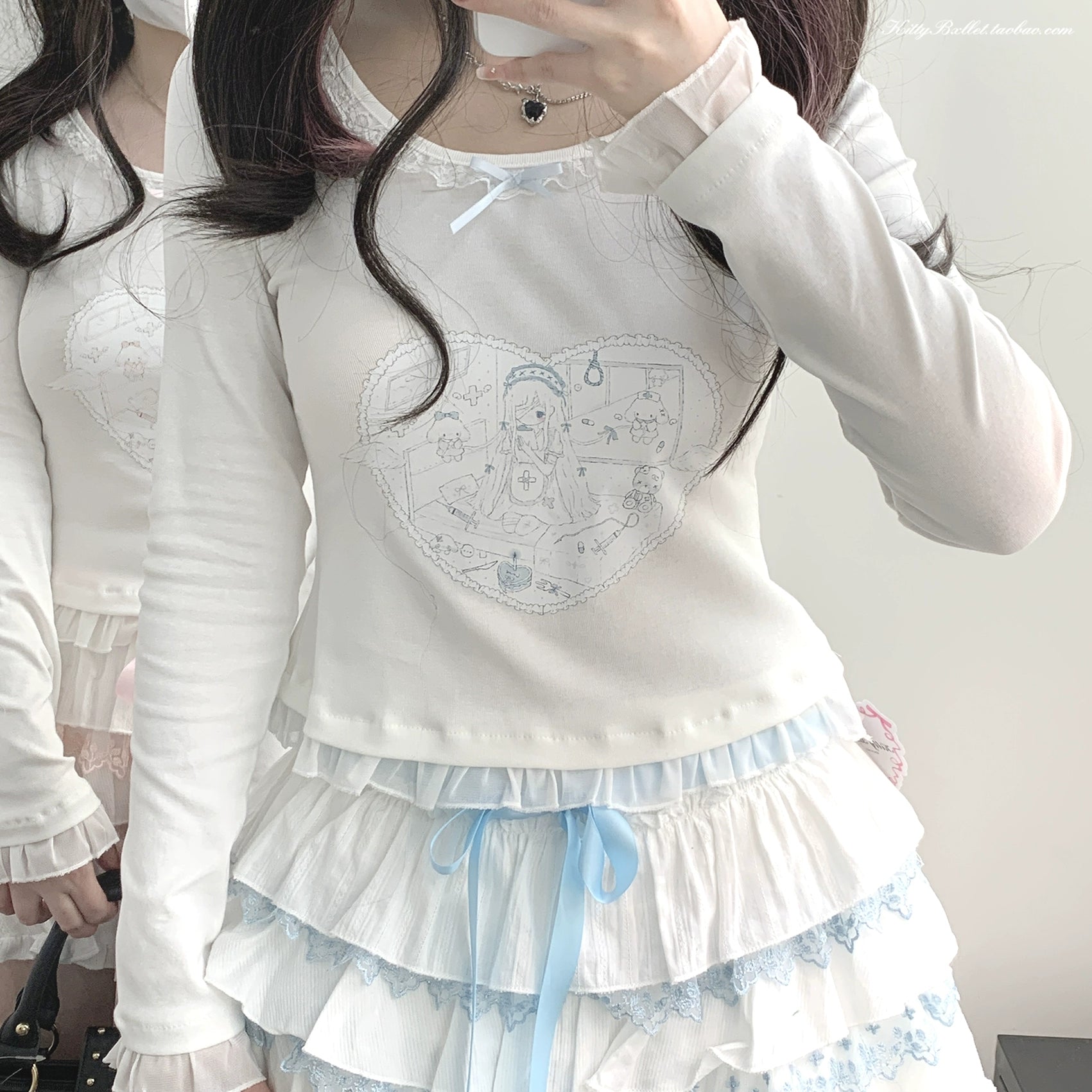 Ryousangata Skirt Lace Cake Skirt And Apron Set 36790:536160