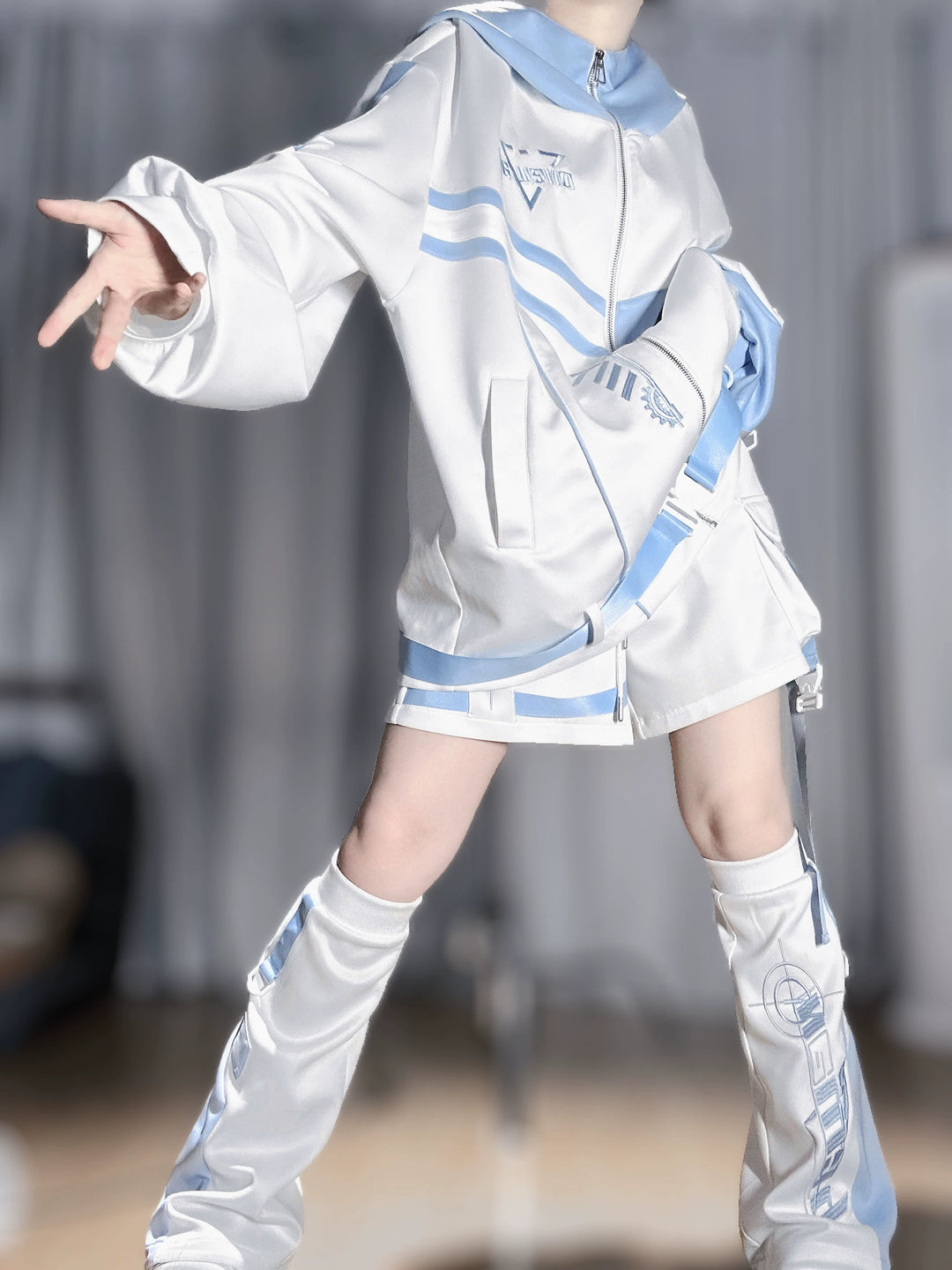 Tenshi Kaiwai Techwear Jacket & Elastic Shorts Set (L M) 45013:846215