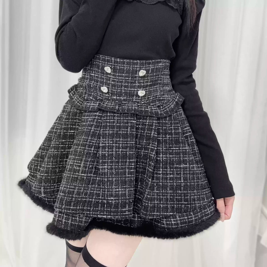 Jirai Kei Skirt Double Layer Skirt High Waist Skirt 41566:703970