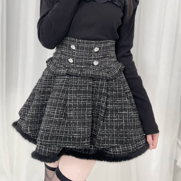 Jirai Kei Skirt Double Layer Skirt High Waist Skirt 41566:703946