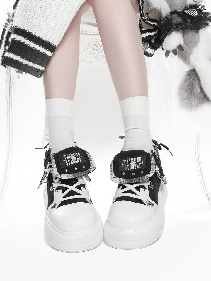 Subculture Platform Canvas Shoes, Foldable Collar 45354:845074