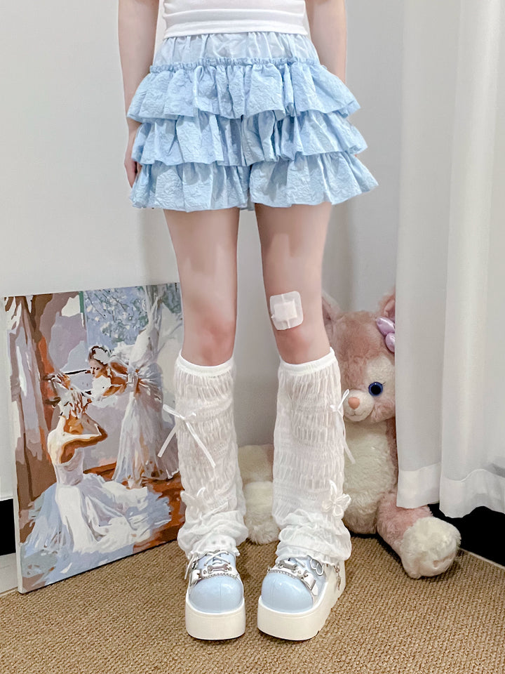 Summer Mesh Leg Warmers Set, Bow Details 45467:850936