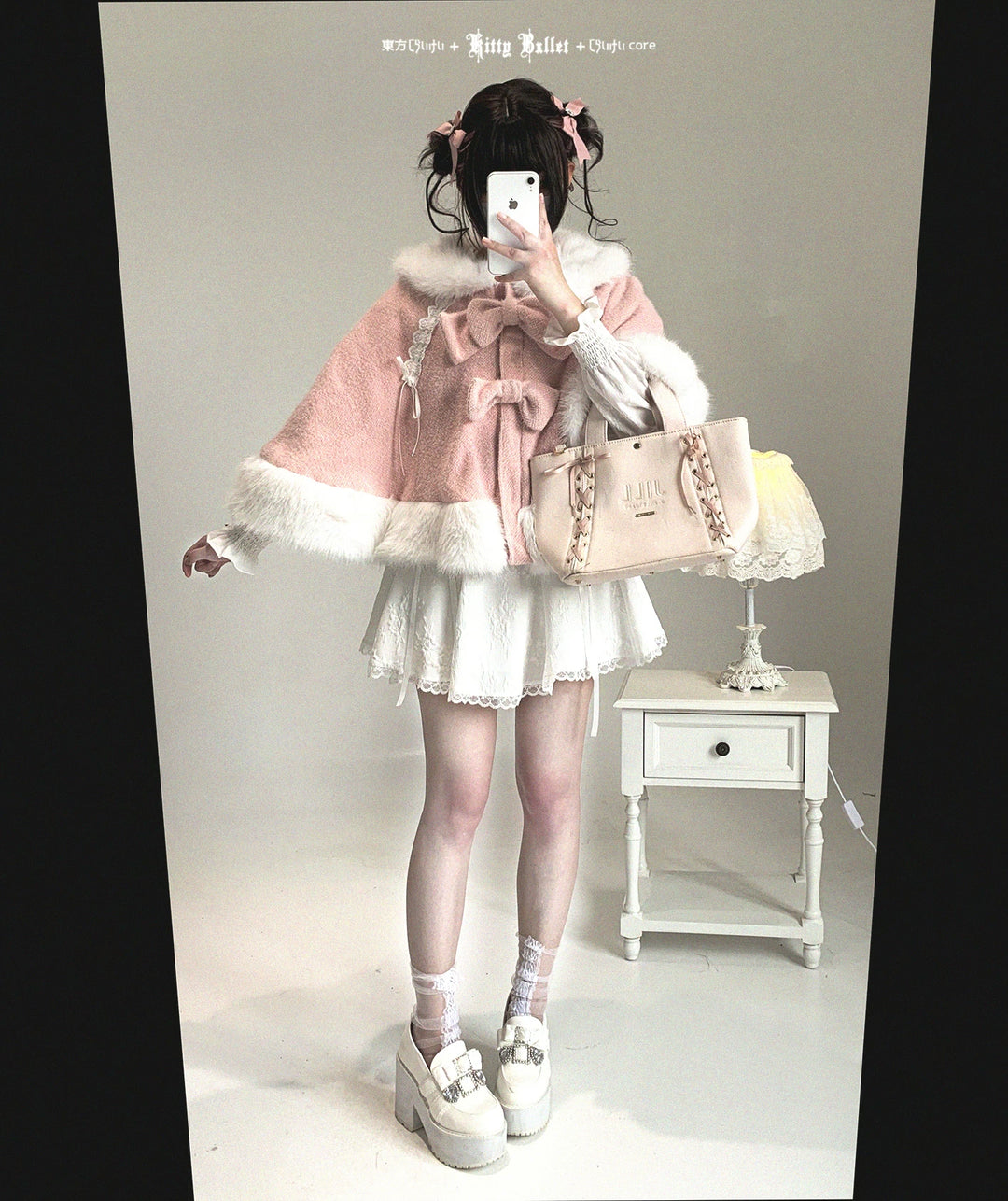 Sweet Bunny Ear Winter Cape, Polar Fleece Lining 44474:809711