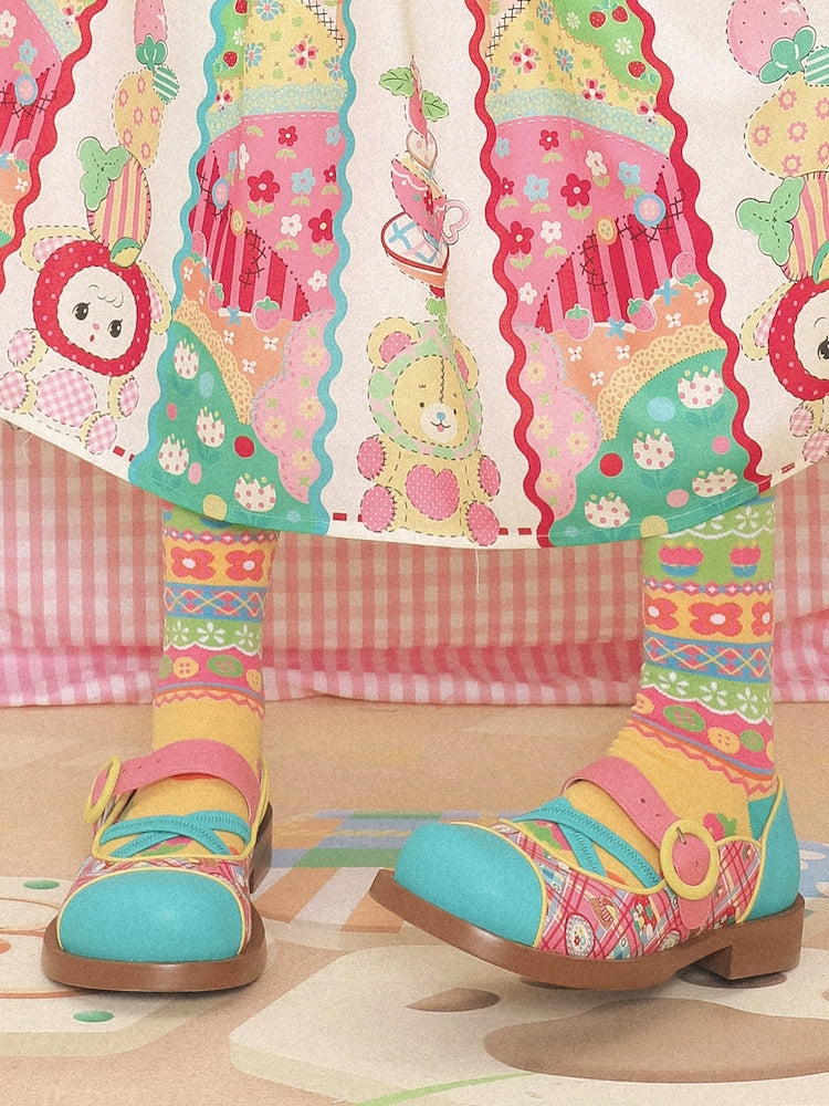 Kawaii Strawberry Cotton Socks Mid-Calf Socks 22744:354480 22744:354480