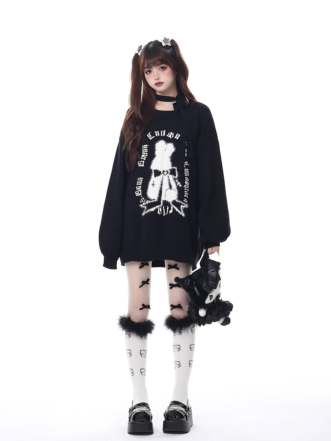 Kawaii Sweater Christmas Pullover Lantern Sleeve Sweater 39552:632980