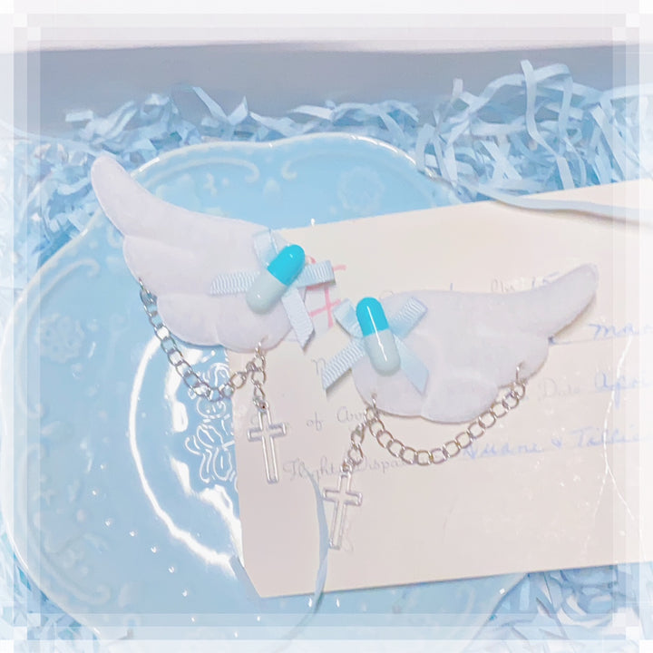 Jirai Kei Angelic Medical Wings Blue Handmade Accessories 29328:352668 29328:352668