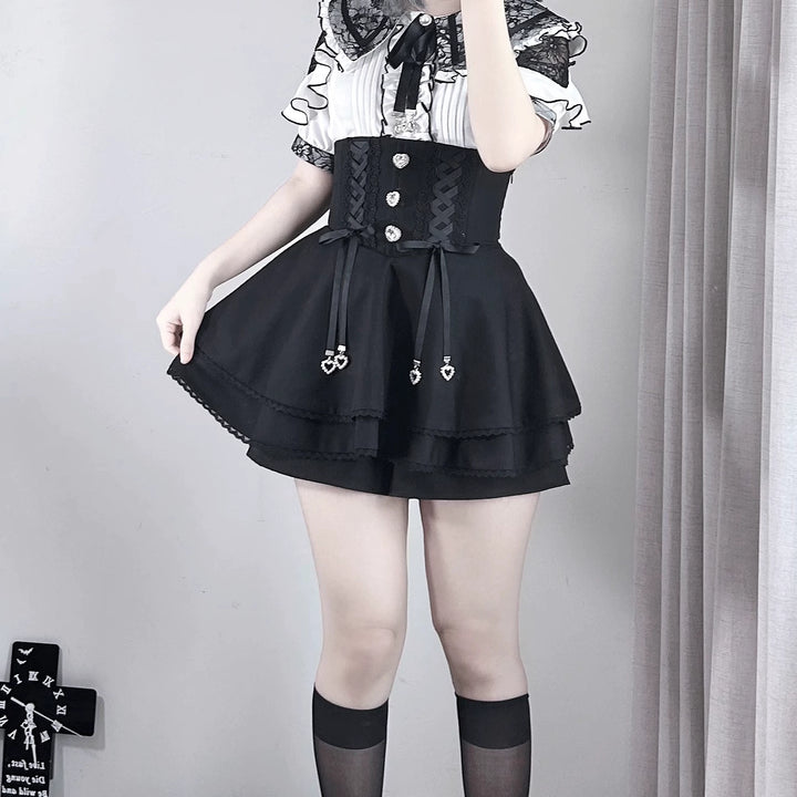 High-Waist Jirai Kei Skirt, Safety Shorts 43783:785824
