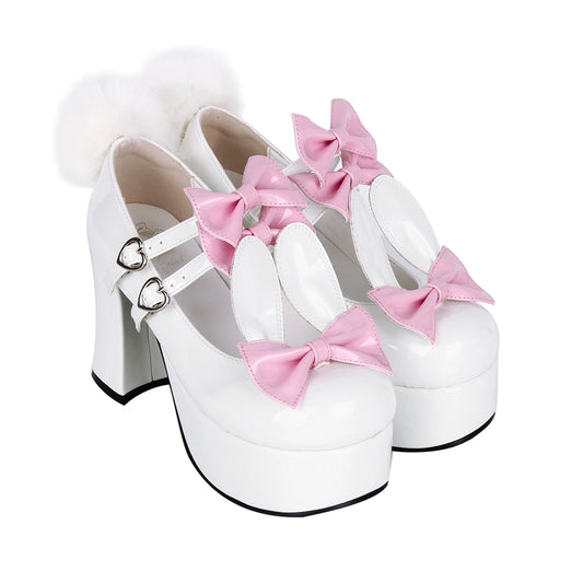 Lolita Shoes High Heels White Shoes With Bunny Ears (34 35 36 37 38 39 40 41 42 43 44 / White) 37454:561428