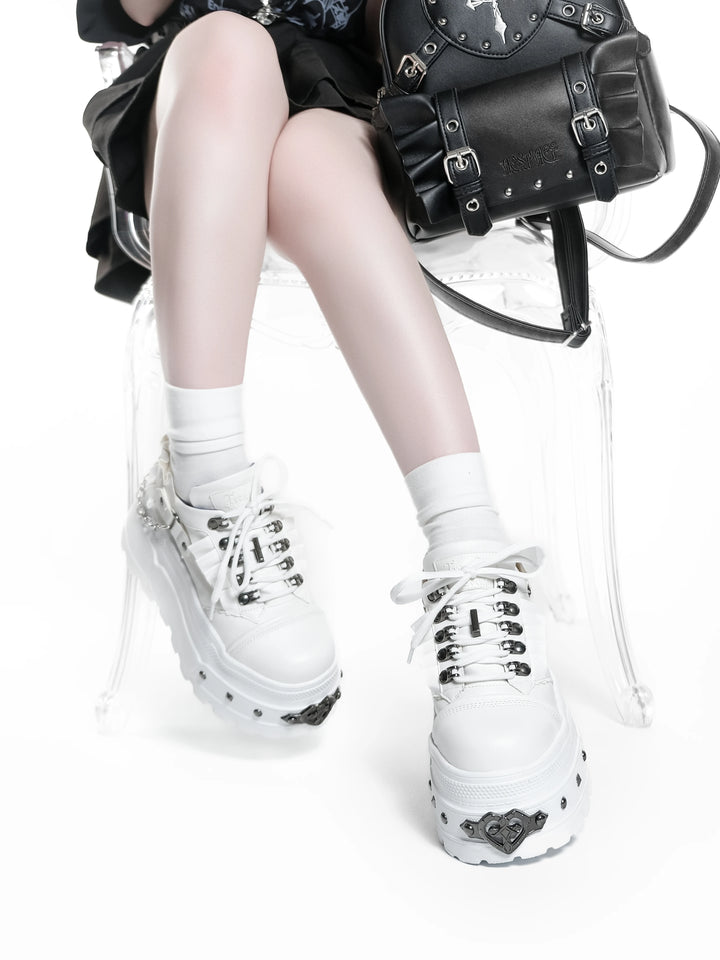 Punk Platform Shoes, Cross Accent & Detachable Heel Chains 45950:872272