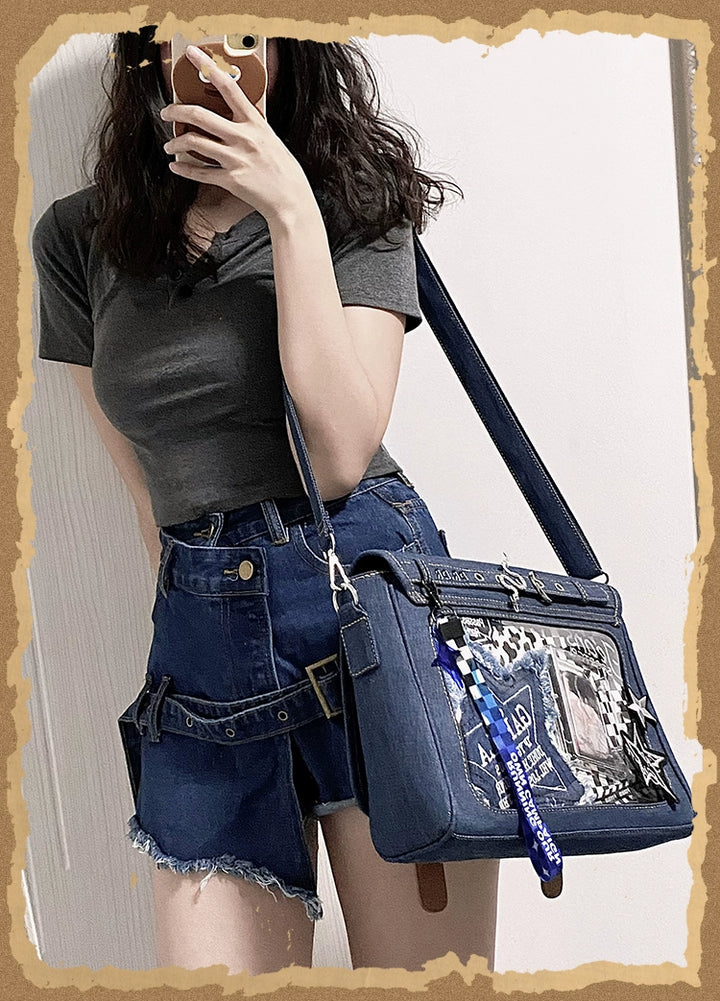 Kawaii Itabag Denim Crossbody Bag Large Capacity Handbag 37050:551710