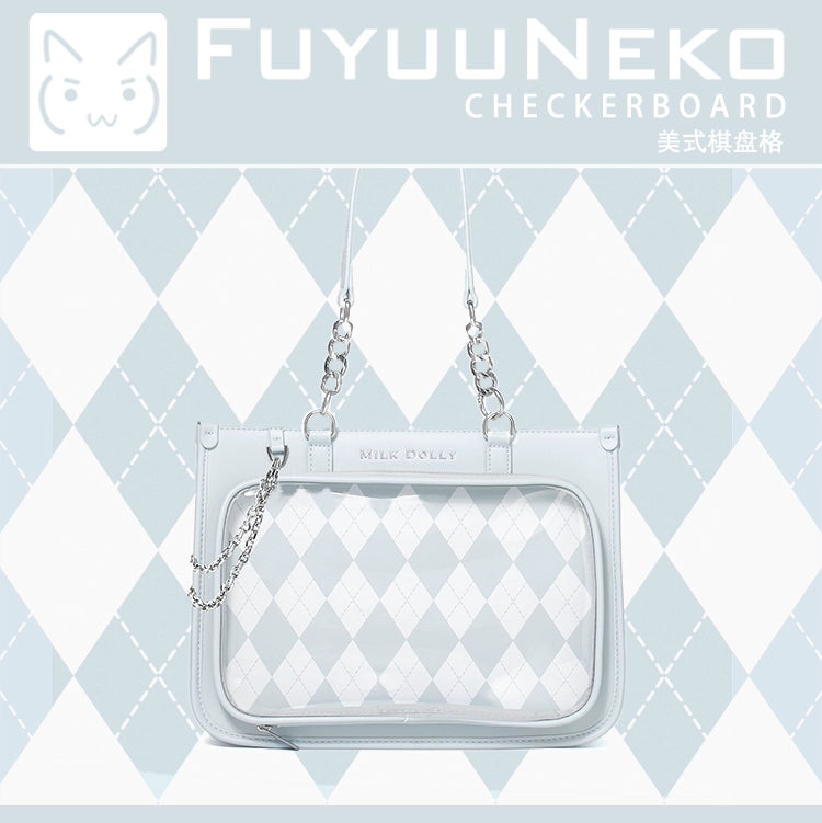 Large Capacity Ita Bag, Checkered Background 43233:779399
