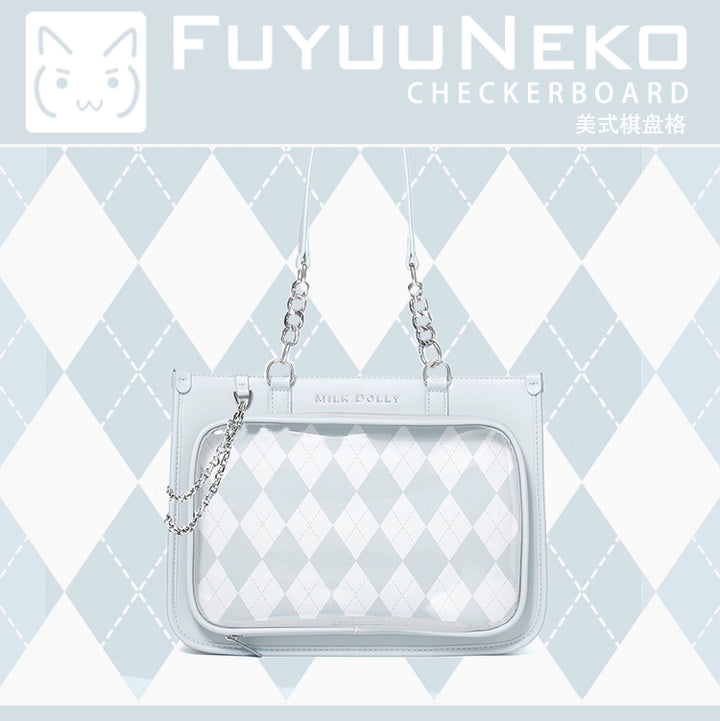 Large Capacity Ita Bag, Checkered Background 43233:779399