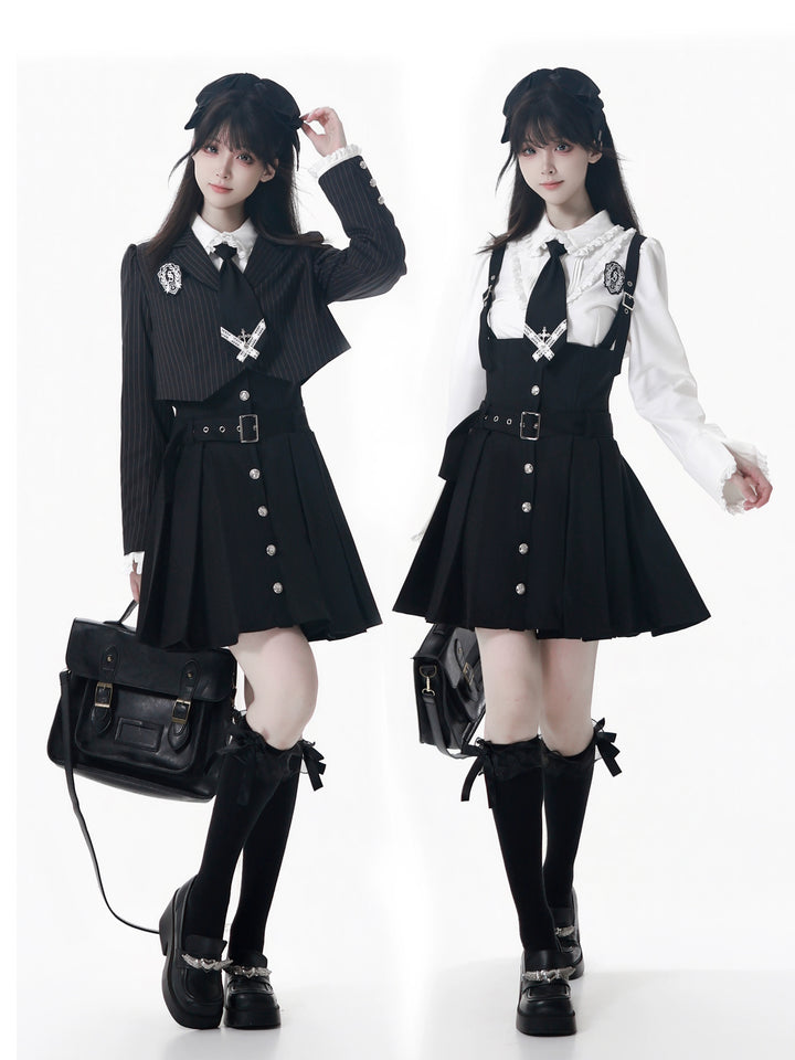 JK Uniform Striped Blazer, Blouse and Pleated Skirt 44171:800175