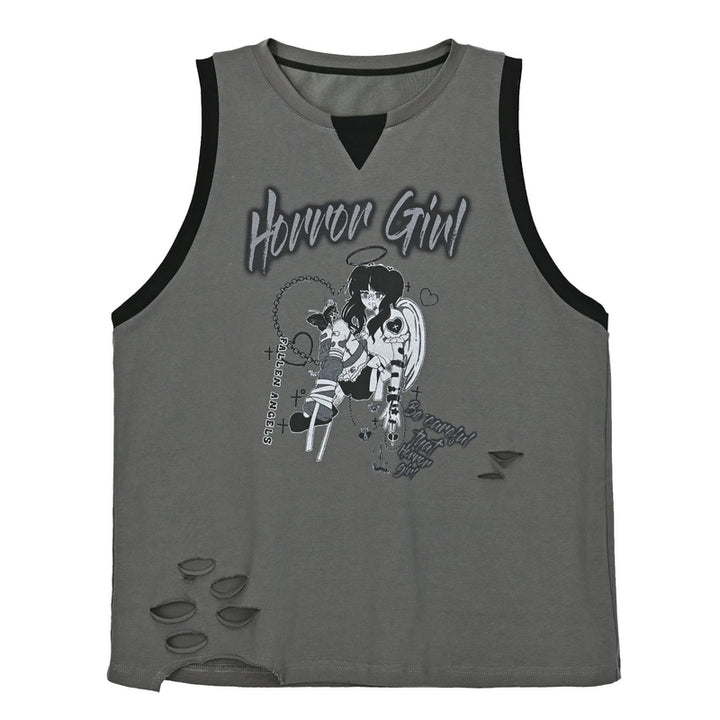 Y2K T-shirt Anime Print Gyaru Fashion Tank Top Cotton 35904:560142