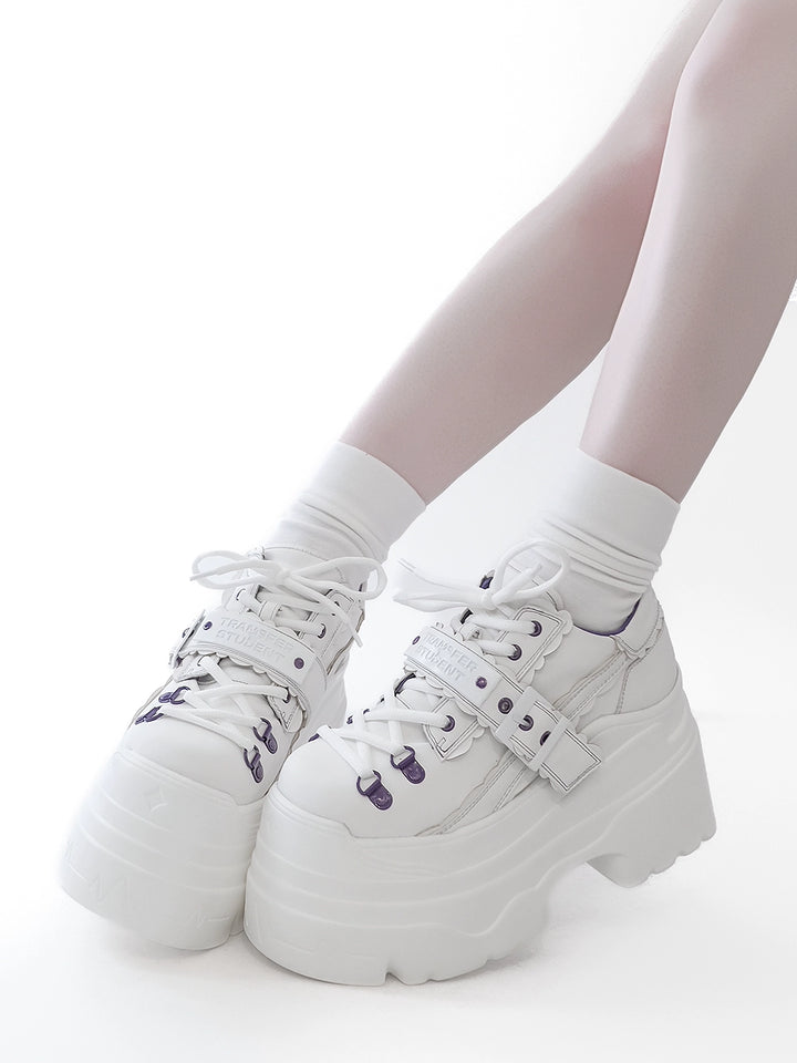 Y2K Platform Shoes, Contrast Color Design 43684:783081