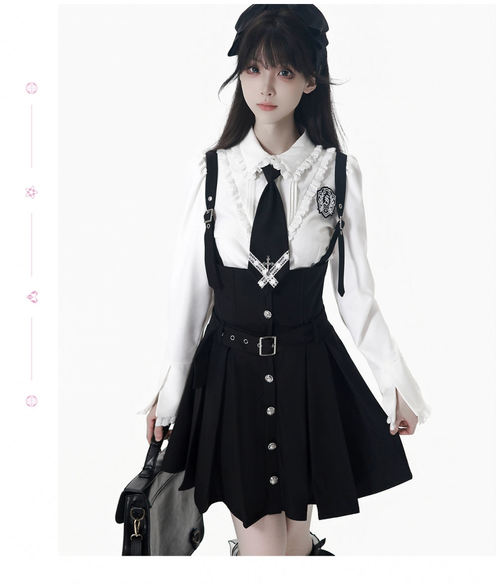JK Uniform Striped Blazer, Blouse and Pleated Skirt 44171:800194