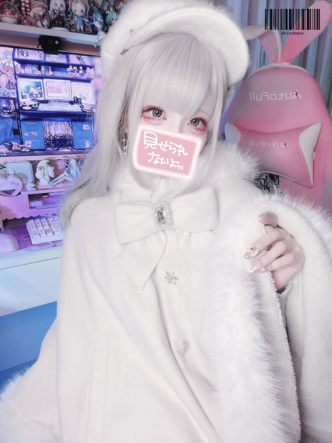 Sleeved Jirai Kei Cape, Cat Ear Hood 44153:802142