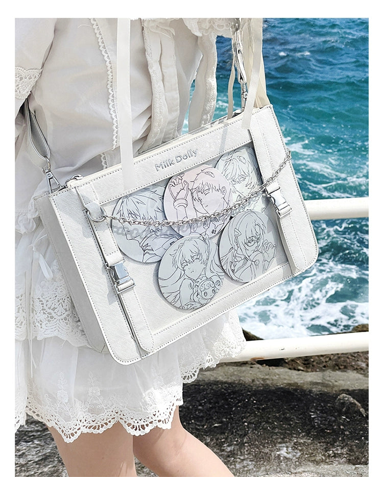 Square Crossbody Itabag, Detachable Chain 43234:779464