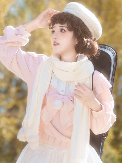 Sweet Pink Sweater Outfit, Skirt and Pants Available (L M S) 44756:826908