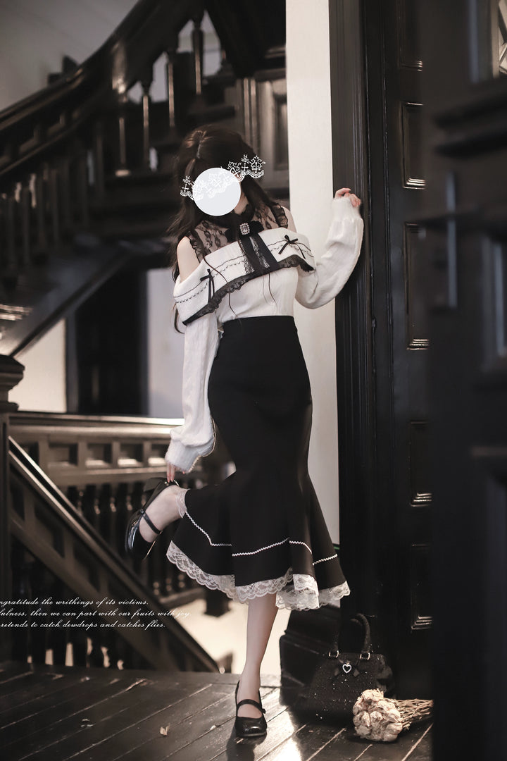 Seiso Kei Open Shoulder Outfit, Mermaid Skirt (L M S XL) 43884:789601