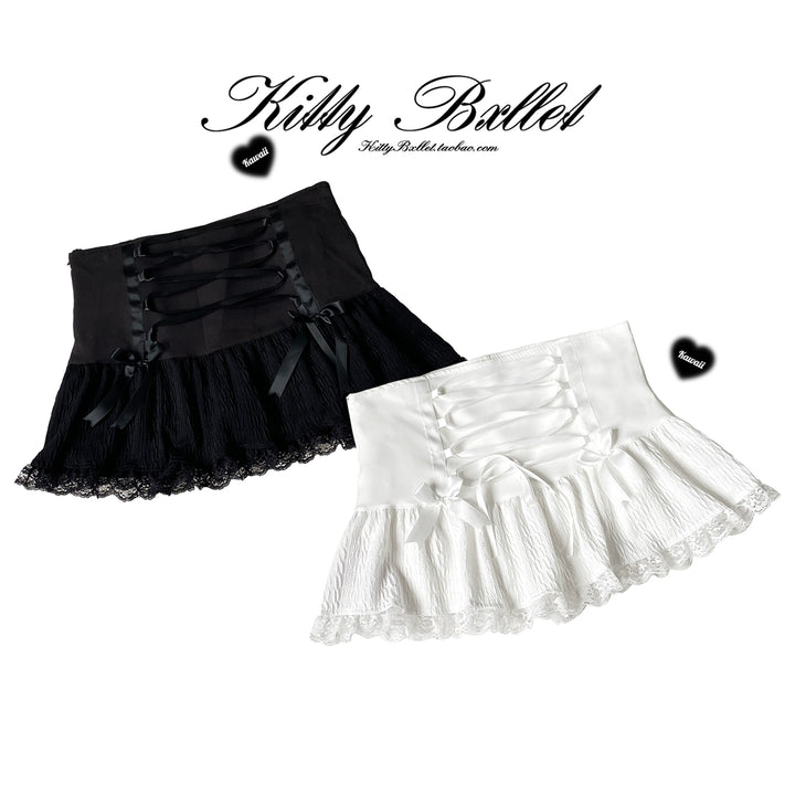 Jirai Kei Skirt Lace Ribbon Skirt Sweet Cake Mini-skirt 38328:598212