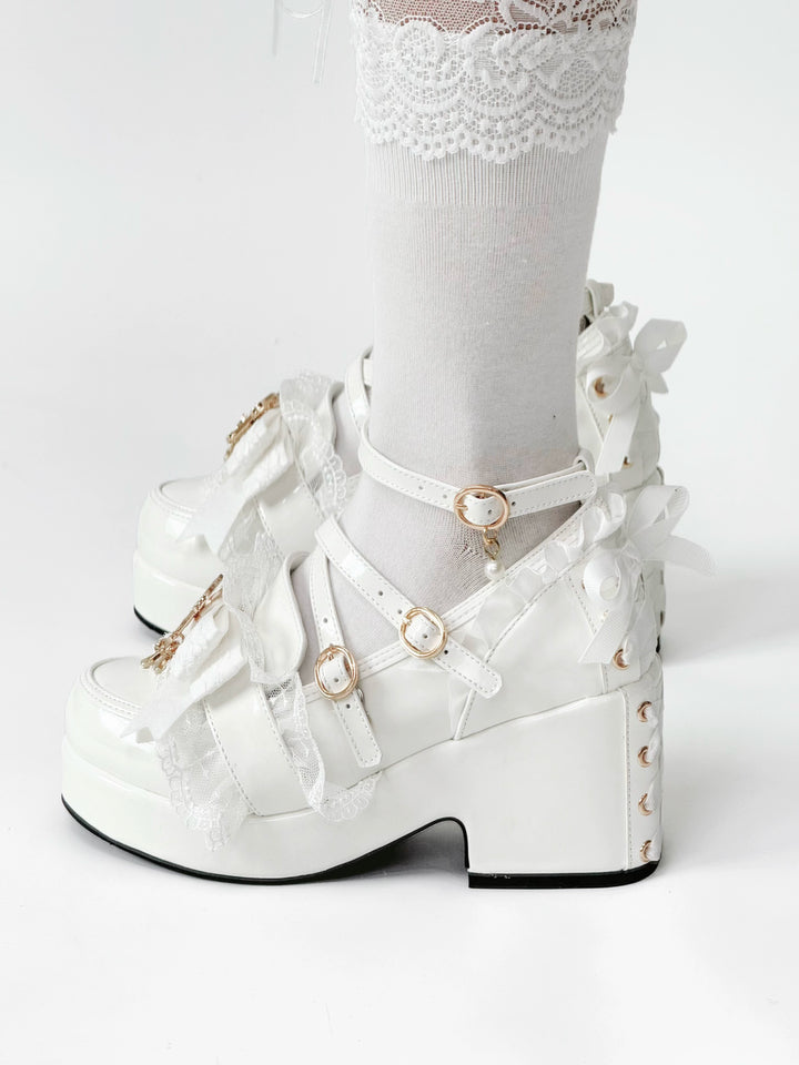 Jirai Kei High Platform Shoes, High + Mid Heel Options 43617:781179