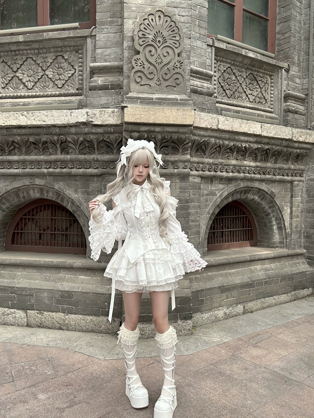 Subculture Hime Sleeve Blouse, Lace Skirt Set 45625:858390