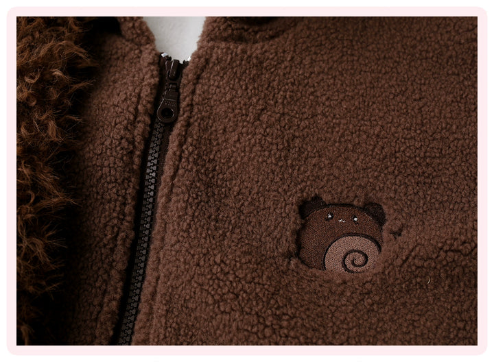 Fleeced Brown Cute Outfit, Bear Ear 44080:796044