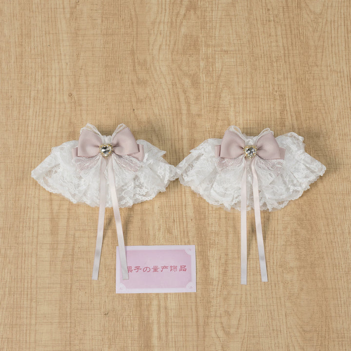 Ryousangata Lace Cuffs, Bow and Heart-shaped Rhinestone 45339:845053