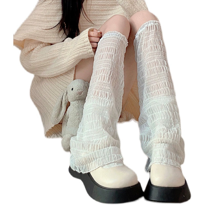 JK Leg Covers Spice Girl Mid-Calf Black White Beige Leg Covers 28980:358556 28980:358556