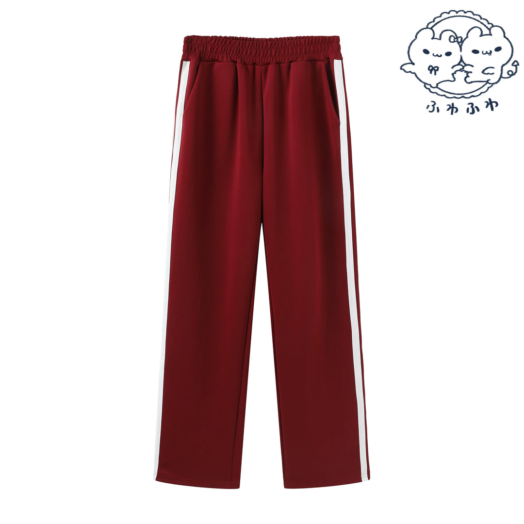 Red Jersey Outfit, Sporty Jacket & Elastic Waist Pants (Red) 44860:827120