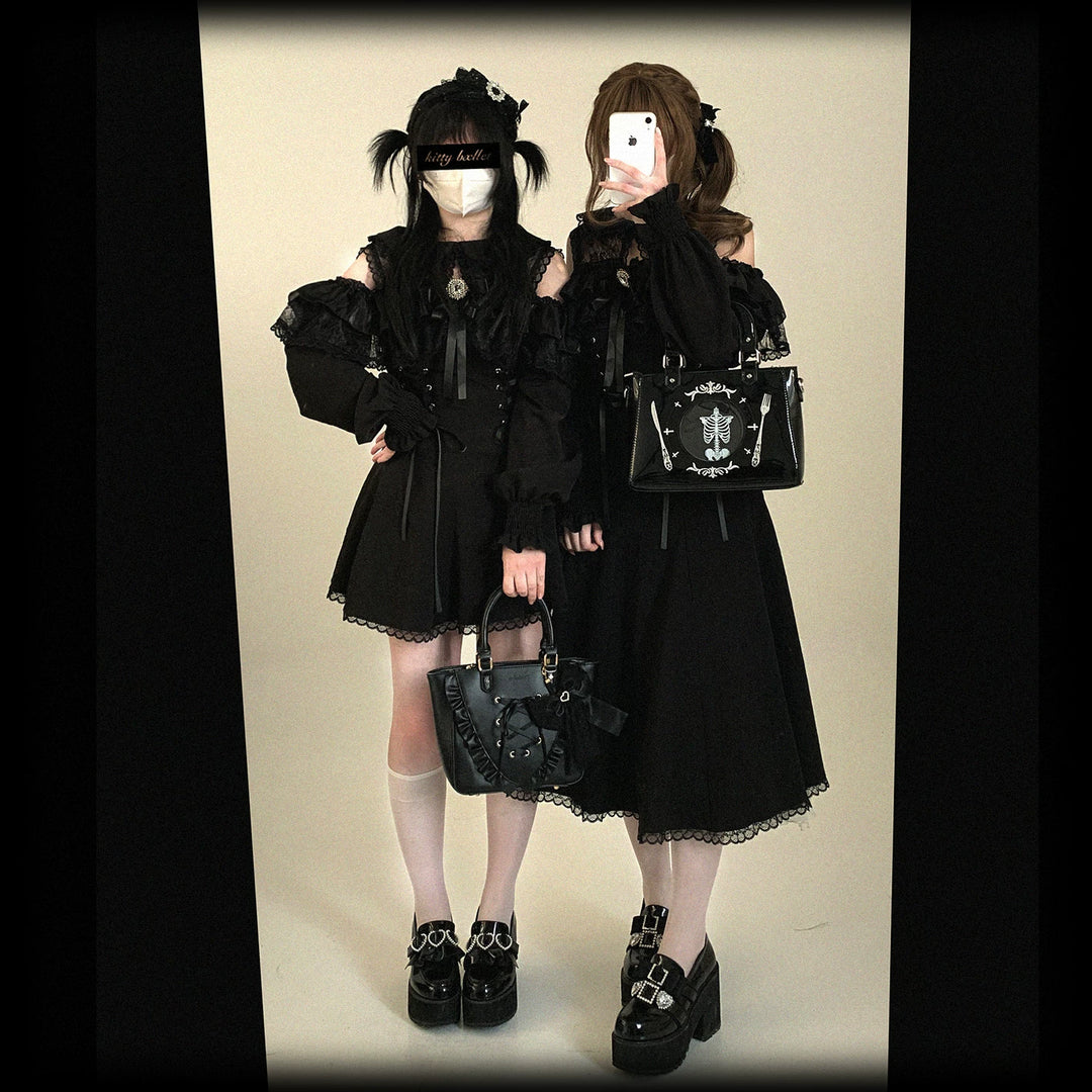 Elegant Long Open-Shoulder Dress, Subtle Floral Pattern 44473:809648