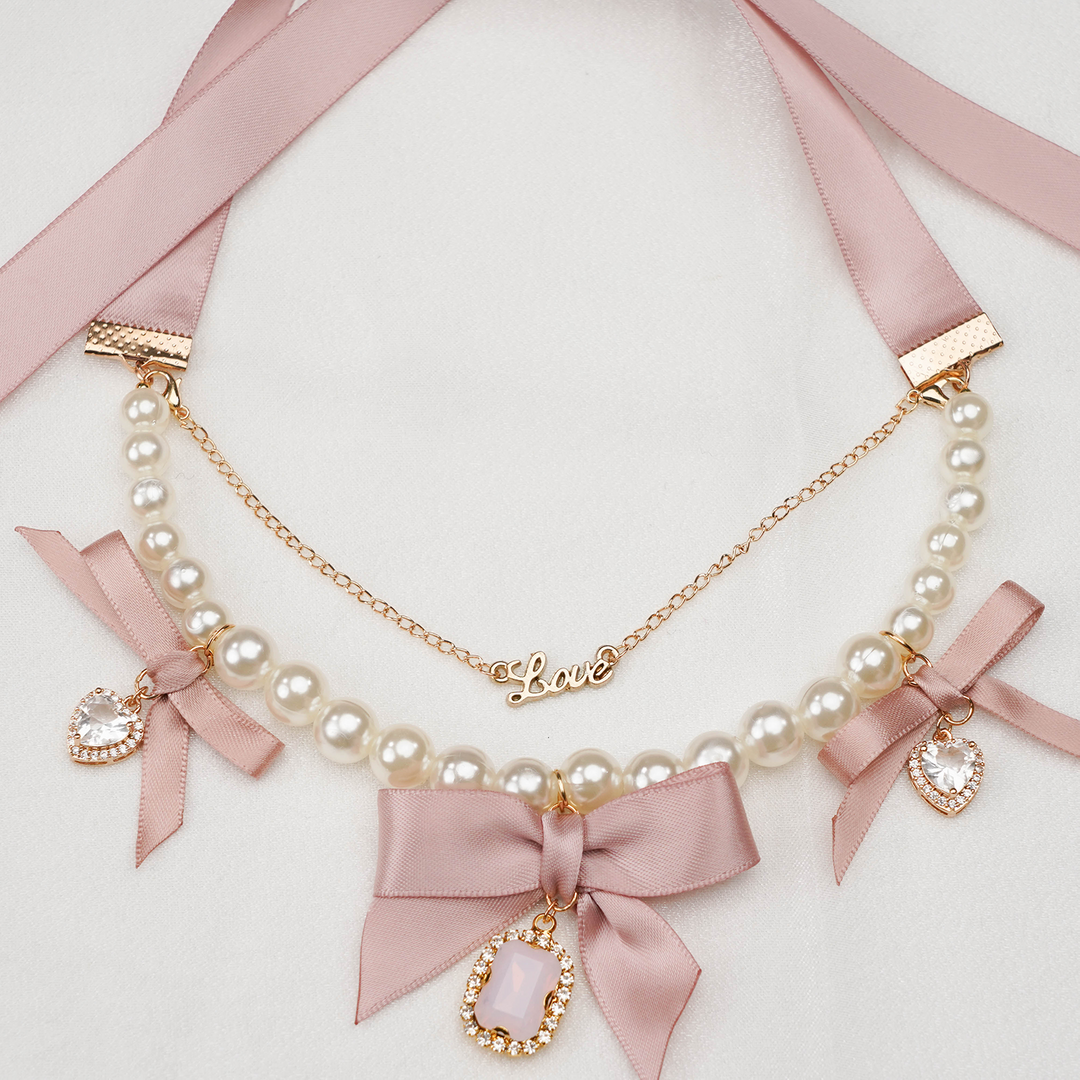 Jirai Kei Pearl Ribbon Lightning Kawaii Choker 21568:311426