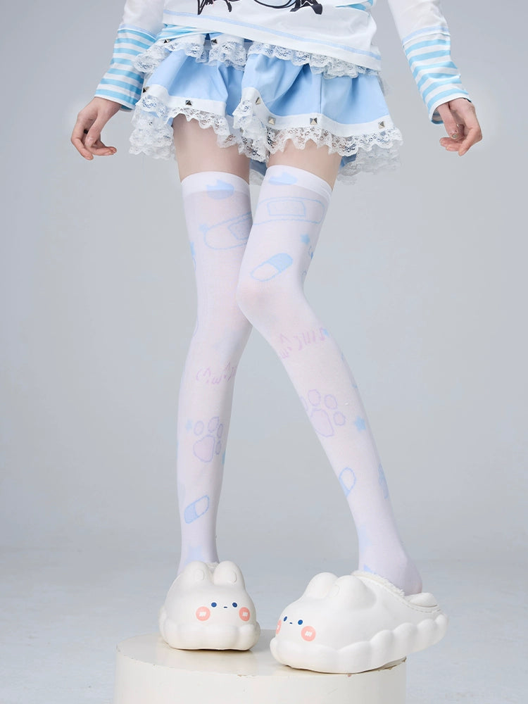 Jirai Kei Socks Over-the-Knee Socks Velvet High Tube Socks 36524:535684