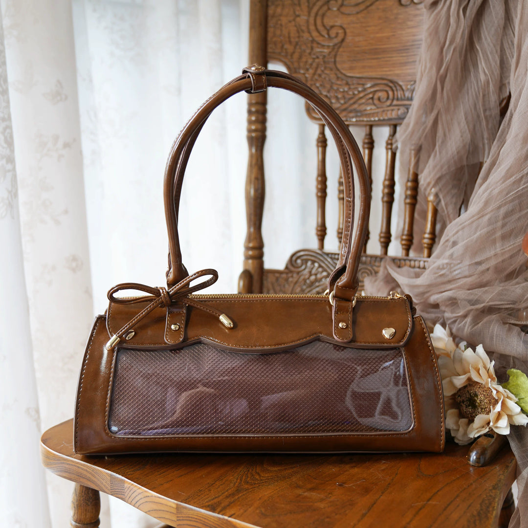 Vintage Baguette Itabag, Detachable Crossbody Shoulder Strap (Brown) 45413:848828