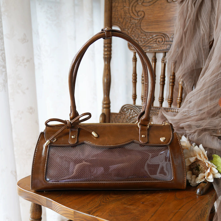 Vintage Baguette Itabag, Detachable Crossbody Shoulder Strap (Brown) 45413:848828