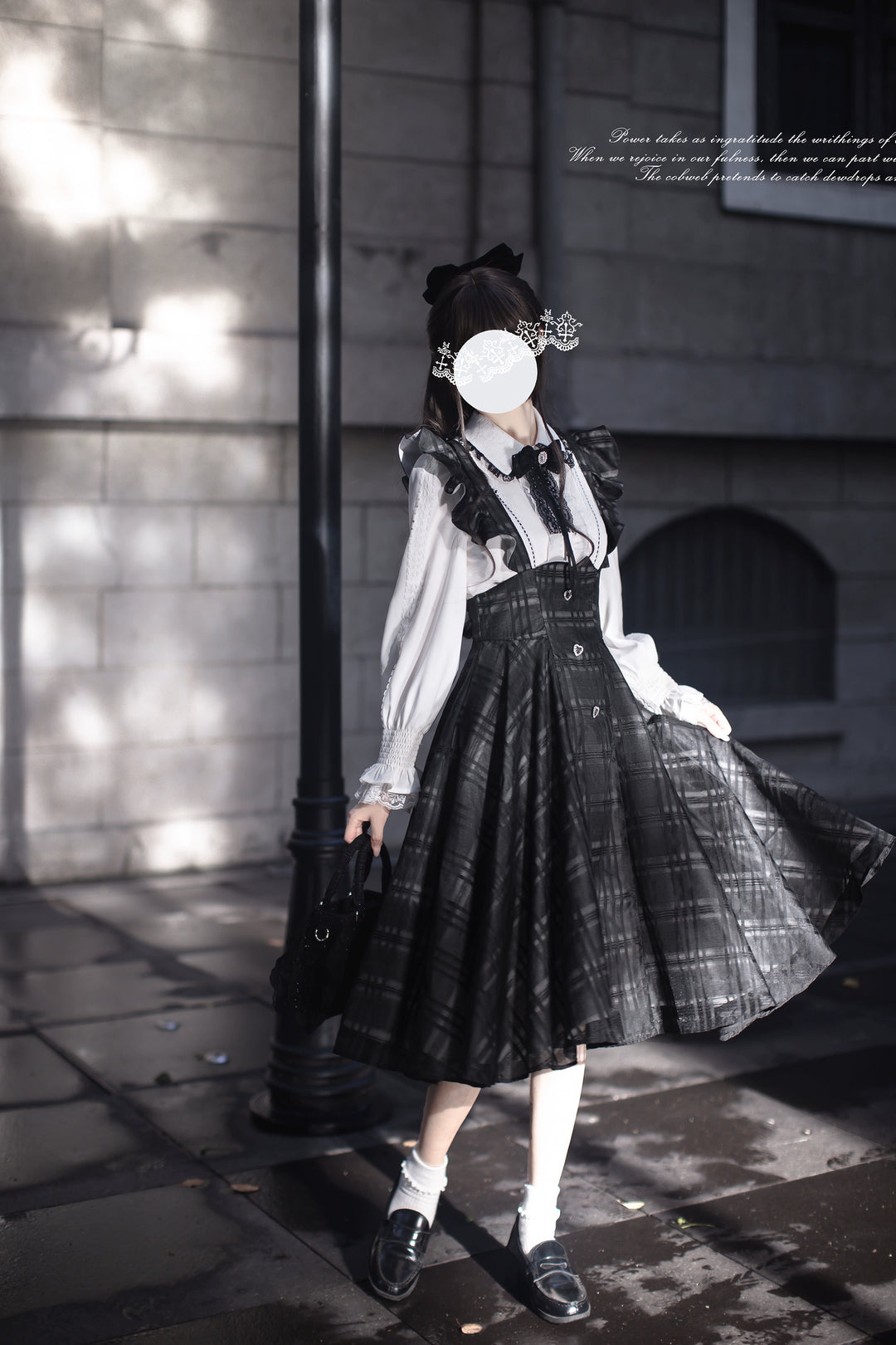 Two-piece Seiso Kei Suspender Skirt Outfit 43883:789498