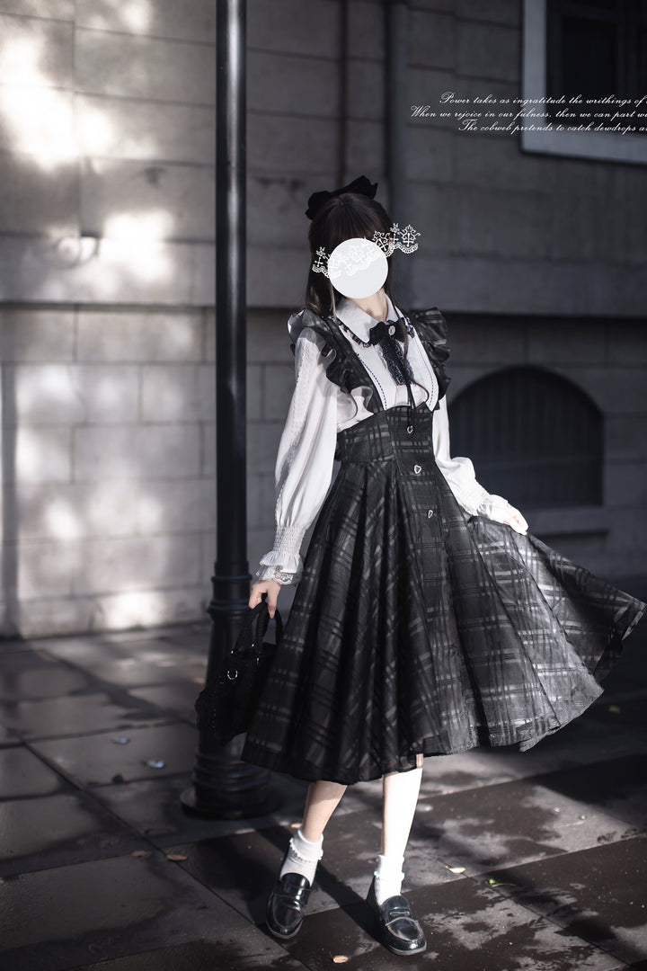 Two-piece Seiso Kei Suspender Skirt Outfit 43883:789498