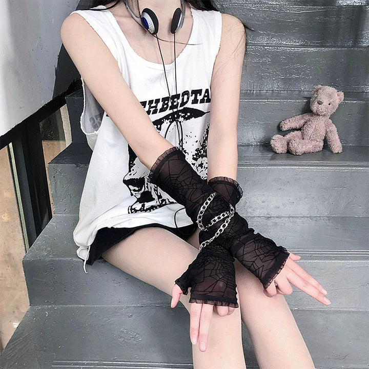 Gyaru Fashion Hand Cuff Punk Arm Sleeves Multicolores 36516:516438