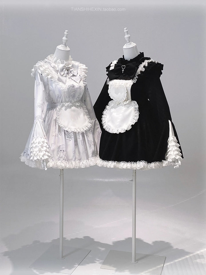 Maid-Inspired Dress Outfit, Detachable Apron 44427:807829