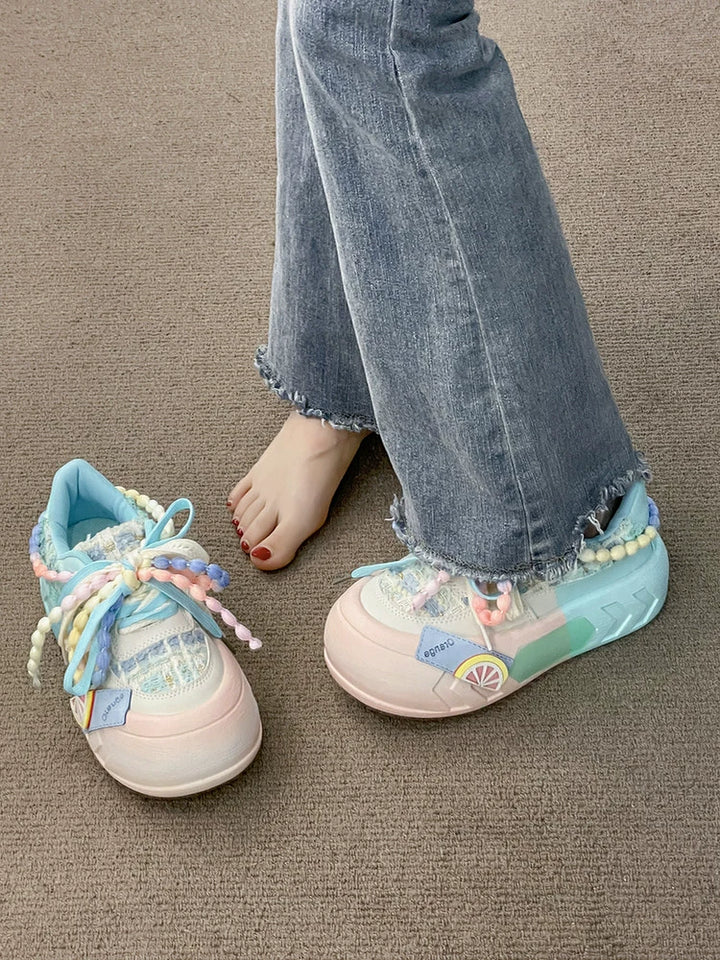 Kawaii Pink Blue Purple Shoes Pastel Platform Sneakers 31750:372486 31750:372486